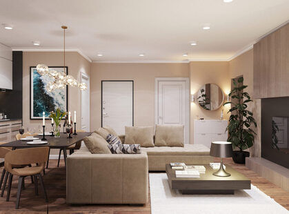 Фото № 2: Дизайн-проект евро трехкомнатной квартиры 84.99  м² стиль Модернизм для ЖК Стрижи Сити