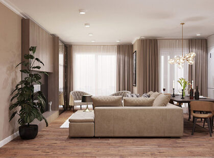 Фото № 5: Дизайн-проект евро трехкомнатной квартиры 84.99  м² стиль Модернизм для ЖК Стрижи Сити