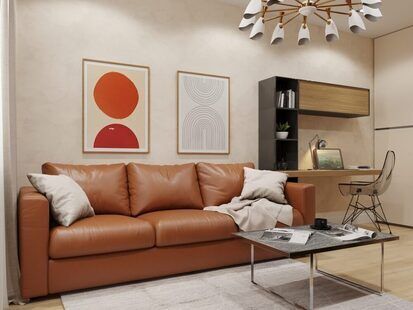 Фото № 4: Дизайн-проект однокомнатной квартиры 35.8  м² стиль Лофт для ЖК Академик