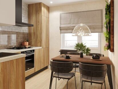 Фото № 2: Дизайн-проект однокомнатной квартиры 35.8  м² стиль Лофт для ЖК Академик