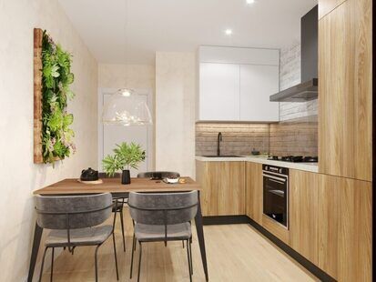 Фото № 3: Дизайн-проект однокомнатной квартиры 35.8  м² стиль Лофт для ЖК Академик