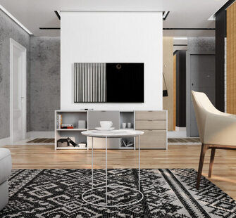 Фото № 3: Дизайн-проект евро трехкомнатной квартиры 66.47  м² стиль Современный для ЖК Мозаика