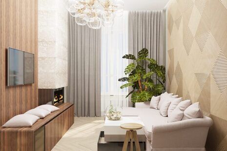 Фото № 1: Дизайн-проект трехкомнатной квартиры 81.9  м² Современный стиль для ЖК Солнечный район