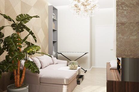 Фото № 6: Дизайн-проект трехкомнатной квартиры 81.9  м² Современный стиль для ЖК Солнечный район