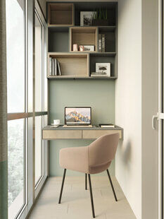 Фото № 6: Дизайн-проект однокомнатной квартиры 42.35  м² стиль Современный для ЖК Солнечный район