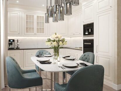 Фото № 2: Дизайн-проект двухкомнатной квартиры 55.1  м² стиль Современная классика для ЖК Академик