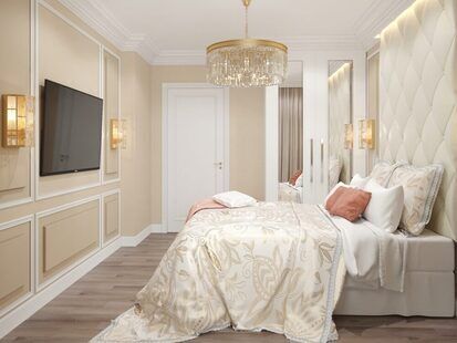 Фото № 6: Дизайн-проект двухкомнатной квартиры 55.1  м² стиль Современная классика для ЖК Академик