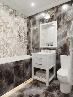 Фото № 5: Дизайн-проект двухкомнатной квартиры 55.1  м² стиль Современная классика для ЖК Академик