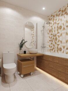 Фото № 5: Дизайн-проект евро двухкомнатной квартиры 45.9  м² стиль Современный для ЖК Академик