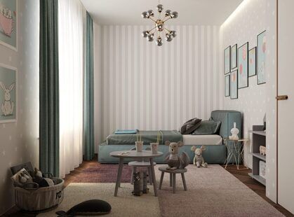 Фото № 4: Дизайн-проект евро трехкомнатной квартиры 59.02  м² стиль Модернизм для ЖК Солнечный район