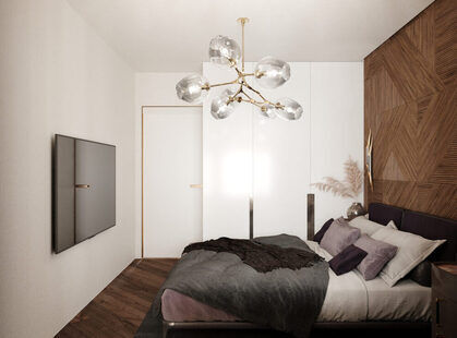 Фото № 6: Дизайн-проект евро трехкомнатной квартиры 59.02  м² стиль Модернизм для ЖК Солнечный район