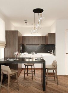 Фото № 2: Дизайн-проект евро трехкомнатной квартиры 59.02  м² стиль Модернизм для ЖК Солнечный район