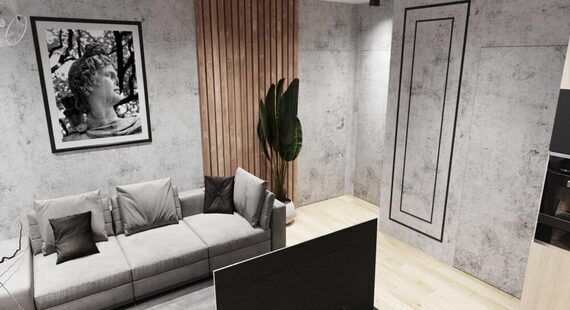 ЖК "Солнечный район": готовый дизайн проект в стиле "Современный". Площадь 60.31 м² - фото №1