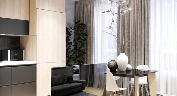 ЖК "Солнечный район": готовый дизайн проект в стиле "Современный". Площадь 60.31 м² - фото №4