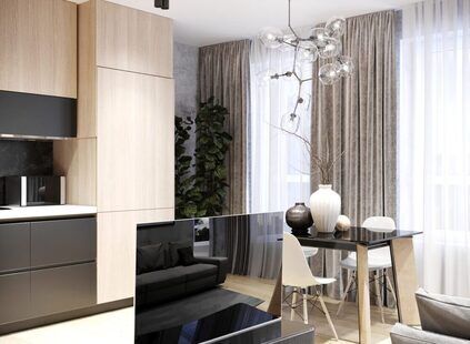 Фото № 4: Дизайн-проект евро трехкомнатной квартиры 60.31  м² Современный стиль для ЖК Солнечный район