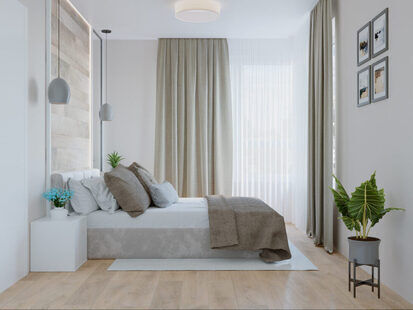 Фото № 5: Дизайн-проект евро трехкомнатной квартиры 63.62  м² стиль Минимализм для ЖК Солнечный район