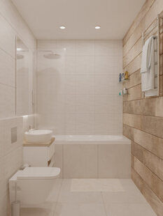 Фото № 4: Дизайн-проект евро трехкомнатной квартиры 63.62  м² стиль Минимализм для ЖК Солнечный район