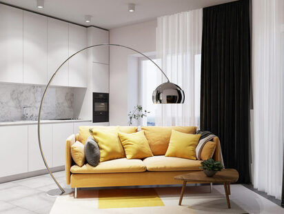 Фото № 1: Дизайн-проект евро трехкомнатной квартиры 63.88  м² Современный стиль для ЖК Стрижи Сити