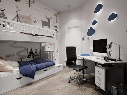 Фото № 6: Дизайн-проект евро трехкомнатной квартиры 63.88  м² Современный стиль для ЖК Стрижи Сити