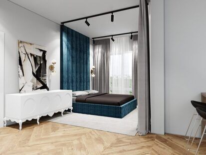 Фото № 2: Дизайн-проект евро трехкомнатной квартиры 97.1  м² Современный стиль для ЖК Стрижи Сити