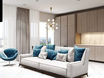 Фото № 4: Дизайн-проект евро трехкомнатной квартиры 97.1  м² Современный стиль для ЖК Стрижи Сити