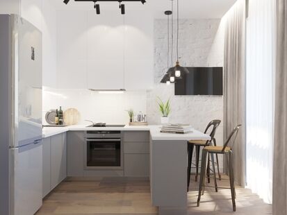 Фото № 2: Дизайн-проект однокомнатной квартиры 29.6  м² Скандинавский стиль для ЖК Жемчужина Зеленограда