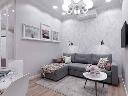 Фото № 1: Дизайн-проект трехкомнатной квартиры 55.7  м² Стиль Контемпорари для ЖК Московский