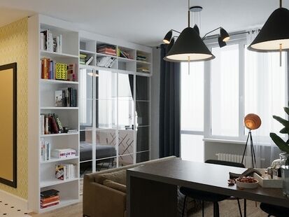 Фото № 5: Дизайн-проект двухкомнатной квартиры 43.2  м² Стиль Модернизм для ЖК Оранж Парк