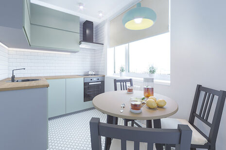 Фото № 5: Дизайн-проект двухкомнатной квартиры 47.24  м² Скандинавский стиль для ЖК Московский