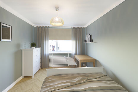 Фото № 6: Дизайн-проект двухкомнатной квартиры 47.24  м² Скандинавский стиль для ЖК Московский