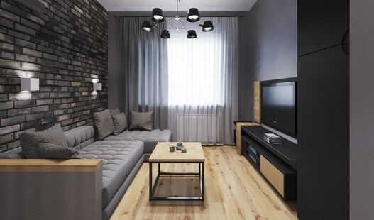 Фото № 6: Дизайн-проект однокомнатной квартиры 41.25  м² Стиль хай-тек для ЖК Московский