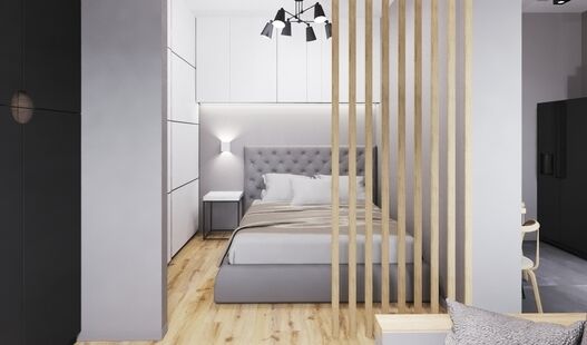 Фото № 4: Дизайн-проект однокомнатной квартиры 41.25  м² Стиль хай-тек для ЖК Московский