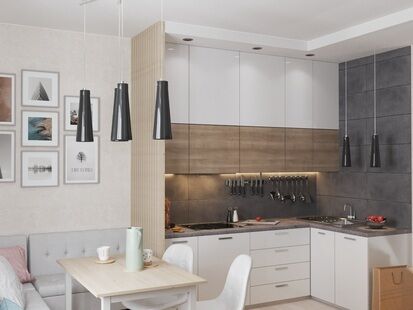 Фото № 5: Дизайн-проект двухкомнатной квартиры 70.5  м² стиль Минимализм для ЖК Кварталы 21/19