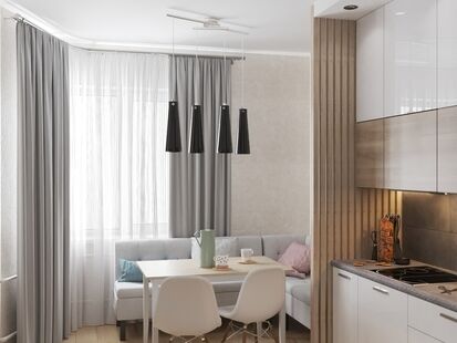 Фото № 3: Дизайн-проект двухкомнатной квартиры 70.5  м² стиль Минимализм для ЖК Кварталы 21/19