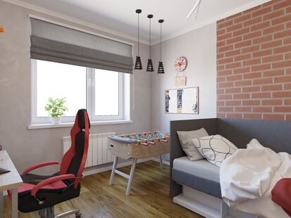 Фото № 6: Дизайн-проект трехкомнатной квартиры 95.47  м² Стиль Эклектика для ЖК Московский