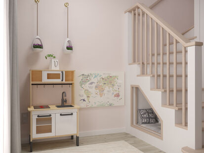 Фото № 5: Дизайн-проект пятикомнатной квартиры 95.4  м² Стиль Контемпорари для двухэтажной квартиры