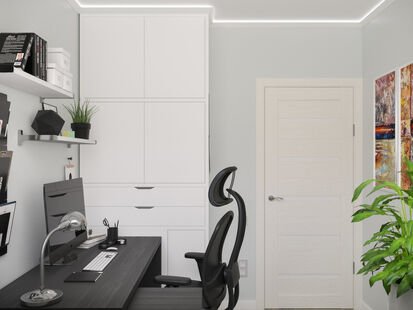 Фото № 2: Дизайн-проект пятикомнатной квартиры 95.4  м² Стиль Контемпорари для двухэтажной квартиры