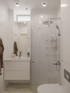 Фото № 6: Дизайн-проект пятикомнатной квартиры 95.4  м² Стиль Контемпорари для двухэтажной квартиры