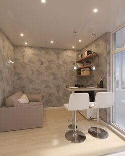 Фото № 3: Дизайн-проект двухкомнатной квартиры 59.7  м² Скандинавский стиль для ЖК Москва А 101