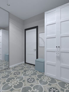 Фото № 4: Дизайн-проект однокомнатной квартиры 41.71  м² стиль Контемпорари для ЖК Московский