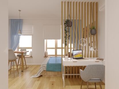 Фото № 4: Дизайн-проект квартиры-студии 25.1  м² Скандинавский стиль для ЖК Московский