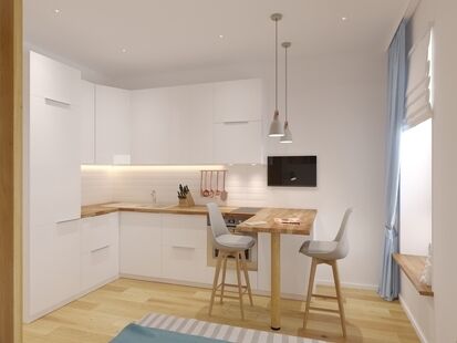 Фото № 3: Дизайн-проект квартиры-студии 25.1  м² Скандинавский стиль для ЖК Московский