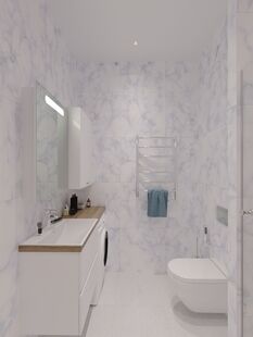 Фото № 5: Дизайн-проект квартиры-студии 25.1  м² Скандинавский стиль для ЖК Московский