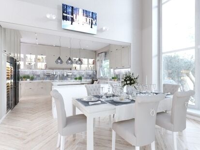 Фото № 6: Дизайн-проект пятикомнатной квартиры 303.1  м² Стиль Американская классика для двухэтажного дома