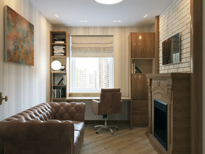 Фото № 6: Дизайн-проект четырехкомнатной квартиры 78.5  м² Стиль Американская классика для ЖК Московский