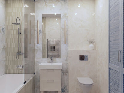 Фото № 3: Дизайн-проект четырехкомнатной квартиры 78.5  м² Стиль Американская классика для ЖК Московский