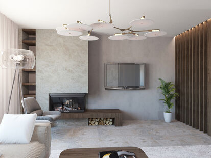 Фото № 4: Дизайн-проект пятикомнатной квартиры 137.8  м² Стиль Модернизм для одноуровнего дома