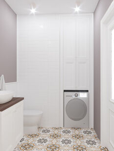 Фото № 4: Дизайн-проект двухкомнатной квартиры 57.92  м² стиль Современная классика для ЖК Московский