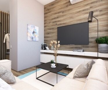 Фото № 5: Дизайн-проект двухкомнатной квартиры 40.9  м² стиль Минимализм для ЖК Московский