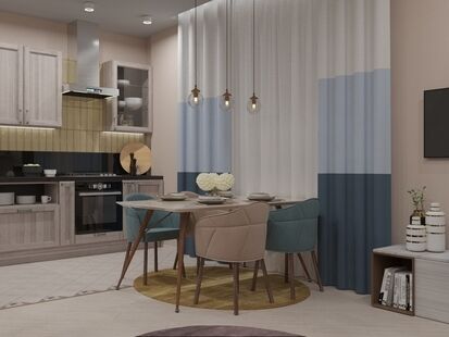 Фото № 5: Дизайн-проект трехкомнатной квартиры 67.7  м² Скандинавский стиль для ЖК Московский